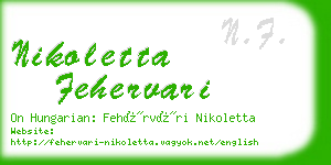 nikoletta fehervari business card